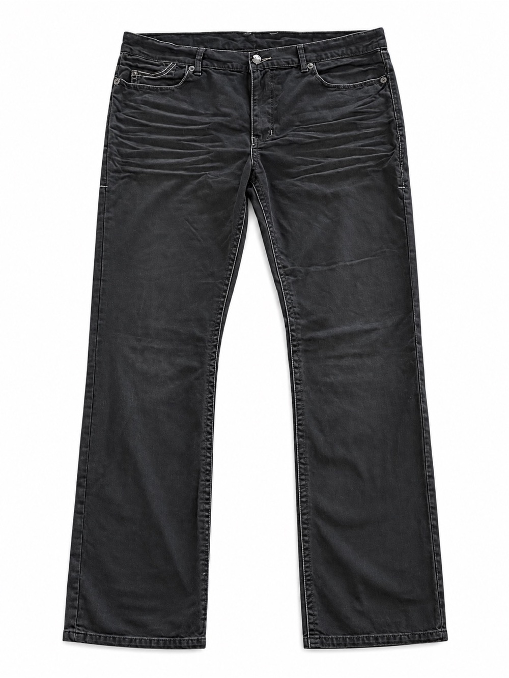 MONARCHY VINTAGE Y2K STRAIGHT JEANS MENS SIZE 38 Gray DENIM EMBROIDERED POCKETS